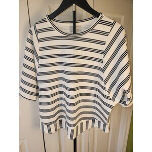 Cupio Blush  Womens Blue Striped Short Sleeve Pullover Top  Size  XLarge NWT